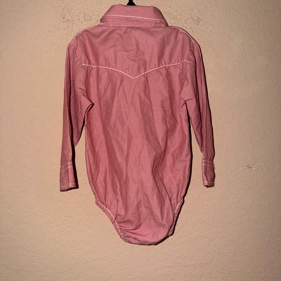 Rafter C Western Rodeo Long Sleeve Baby Bodysuit- Pearl Snaps - Picture 7 of 9